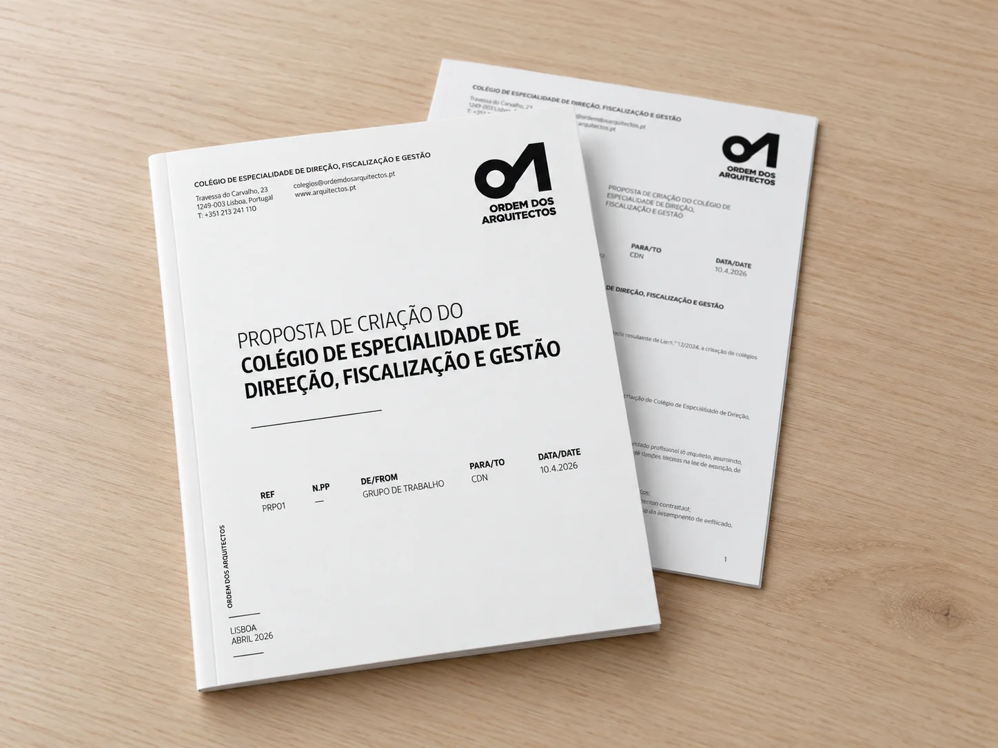 Proposal for the Ordem dos Arquitectos Specialist College for Construction Management, Site Supervision and Management